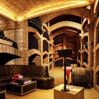 Papier peint mural 3D effet cave à vin vintage, baril de chêne, style Art Déco, rétro, pour cave à vin, personnalisable