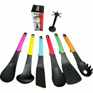 Colorful Nylon Handle Durable Eco-Friendly 7-Piece Cooking Shovel Spoon Kitchenware <b>Set</b> with Small Tools That Do Not Stick <b>Pot</b> - Product Image 2