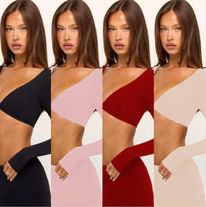 Conjunto de Ropa Deportiva de 2 Piezas para Mujer, Suave, para Ballet, Pilates, Yoga, Top Corto de Manga Larga y Leggings, Estilo Tik <span class=keywords><strong>Tok</strong></span> - Product Image 2