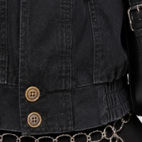 Veste en jean pour femme à col montant - Manteau utilitaire court décontracté, vêtement d'extérieur en jean de coton vintage pour l'automne
