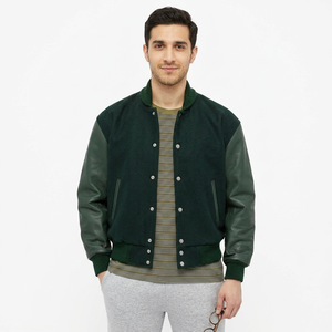 Veste de baseball professionnelle de haute qualité en laine patchwork, col montant, unisexe, style universitaire, hiver 2025 - Product Image 1