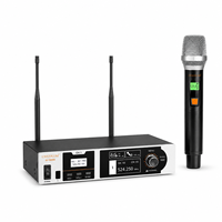 CHXYKOM IU-1020A Kit de microphone sans fil XLR True-Diversity professionnel anti-bruit de résonance, avec micros portatifs et bodypacks métalliques