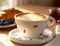 Mug à Latte en Céramique Vintage Motif Cerise, Couleurs Sous Glaçure, Idéal pour le Thé de l'Après-midi et l'Usage Quotidien