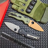 Couteau pliant de camping en plein air SD229, couteau de poche, manche vert, lame couleur cuivre, lame 8Cr13MoV