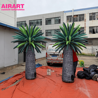 Modèle de palmier en PVC de 2,7 m de hauteur pour fête sur la plage, grand palmier gonflable pour la décoration de fond de scène