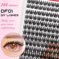 Cils en grappe DF01 les plus vendus, faits main, de haute qualité, effet plume naturel, volumineux et longs, pour un usage quotidien