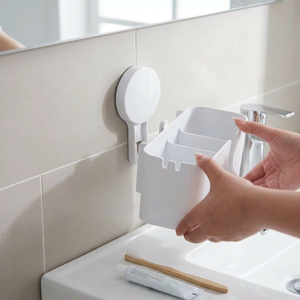 Armadietto portaoggetti a parete con ventosa, senza perforazioni, per bagno e dormitorio, modello H007 - Product Image 3