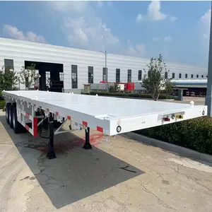 3 Axle 4 Axle 40t 60t Flatbed Flat Bed Container Semi Trailer