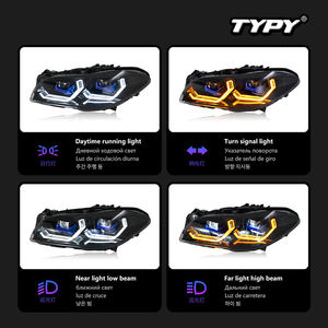 Conjunto de Faros Delanteros Nuevos TYPY de 12 V para BMW Serie 5 F10 F18 M5 2011-2017, Luces de Circulación Diurna Angel Eyes, Señales de Giro, Luz Baja - Product Image 5