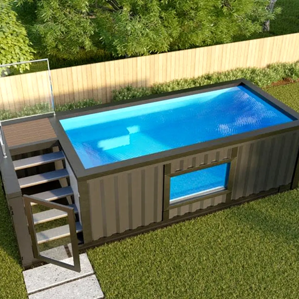 Portatile prefabbricato 15Ft 20 piedi contenitore piscine Ready Made struttura in acciaio contenitore prefabbricato piscina