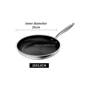 304 antiaderente multistrato <span class=keywords><strong>in</strong></span> <span class=keywords><strong>acciaio</strong></span> inossidabile a nido d'ape 20cm 22cm 24cm 26cm padella cucina tre strati <span class=keywords><strong>in</strong></span> <span class=keywords><strong>acciaio</strong></span> per friggere padella - Product Image 6
