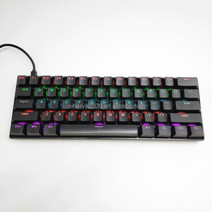 Chuyển đổi màu xanh Bàn phím chơi game 60 phần trăm Gamer teclado nhỏ gọn 61 phím LED Backlit máy tính <span class=keywords><strong>PC</strong></span> có dây trắng Bàn phím cơ khí - Product Image 1