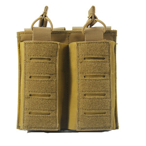Poche à double chargeur tactique PALS, découpe laser Molle, étui de ceinture pour paintball, étui à munitions élastique - Product Image 4