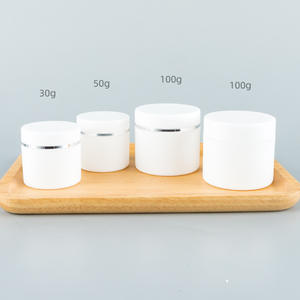 Beauty white plastid vasetti in argento striscia in oro 30 50 100g Body scrub vasetto in crema contenitore barattolo per cosmetici - Product Image 1