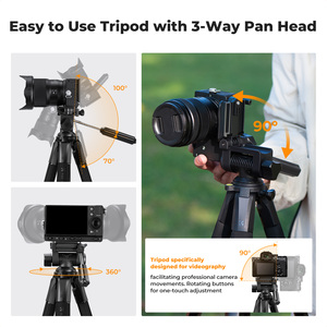 K&F <span class=keywords><strong>Concept</strong></span> S255A3+BV01 Treppiede Leggero da 75 Pollici per Fotocamera, Treppiede Compatto con Telecomando e Supporto Telefono 2-in-1, Treppiede da Viaggio per Smartphone - Product Image 6