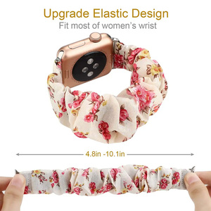Qidian stok ezme saç bilek bandı elastik saat kayışı kumaş Scrunchie kordon akıllı saat Apple Watch serisi için 8 7 6 - Product Image 5