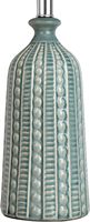 Lampe de table à 3 niveaux de luminosité en céramique verte JUNNAI, abat-jour en tissu blanc, base E26, hauteur 24,5 pouces, lampe moderne pour chambre à coucher et salon