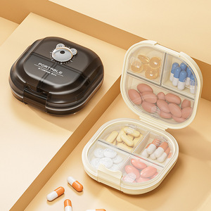 Portable Travel Plastic Medicine <b>Container</b> Daily Pill Organizer Box Custom Logo Pill Case 7 Days PP Wheat Pill Box Food Grade - Product Image 6