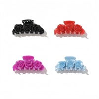 Épingle à cheveux populaire européenne et américaine Liwu avec fleurs 3D en acétate pour femme (pour l'arrière de la tête)