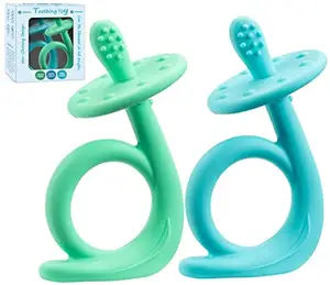 YDS Baby Teething Toys Teethers for Baby Easy to Hold Chewing Teethers Gift, Natural Organic BPA Free, Freezer Safe for Infants