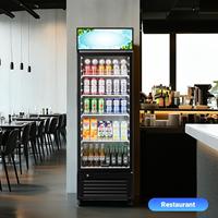 Réfrigérateur de présentation de boissons à porte vitrée commerciale de 560 L pour supermarché/magasin