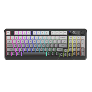 Teclado Mecánico Inalámbrico para Juegos Free Wolf M96 <span class=keywords><strong>de</strong></span> 94 Teclas, Retroiluminación RGB, Perilla Multimedia, Pantalla LCD, Modo Dual BT/2.4Ghz para Escritorio - Product Image 1