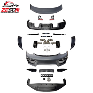 Parachoques delantero estilo GT4 para <span class=keywords><strong>Porsche</strong></span> Cayman <span class=keywords><strong>Boxster</strong></span> <span class=keywords><strong>718</strong></span> 982 2016-2023 con accesorios Kit de carrocería de actualización de conexión de perno directo - Product Image 2