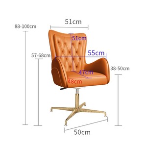 Chaise de bureau Chesterfield en cuir moderne et luxueuse, fixe ou pivotante, pour bureau d'ordinateur, mobilier de bureau - Product Image 5