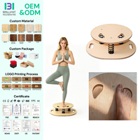 Équipement d'exercice BH, entraîneur d'équilibre 360 °   Planche d'équilibre en bois Dynamic Spring Rebound Wobble Board pour adultes et enfants
