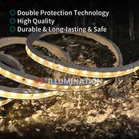 Longlife IP68 Strip lampu LED, Strip cahaya Led 5m fleksibel dapat diprogram luar ruangan 12W WS2812 RGB CCT