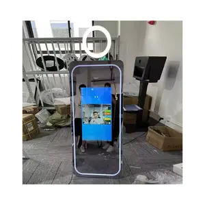 Selfie specchio Photo Booth forniture per feste specchio foto cabina con fotocamera e stampante Touch Screen cornice Led
