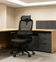 Chaise de bureau ergonomique moderne avec appuie-tête et accoudoirs réglables, siège en tissu pour un confort tout au long de la journée à la maison ou au bureau