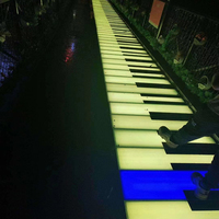 Led personnalisé couleur changeante piste de danse piano interagir éclairage sol tapis de piano pour le divertissement des personnes