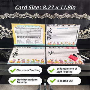 פסנתר מקלדת הערות תרגול גיליון עם ניקוי יבש ניקוי פסנתר גדול צוות טרבל ו ניקוי בס עבור פסנתר בכיתה הוראה prop - Product Image 3