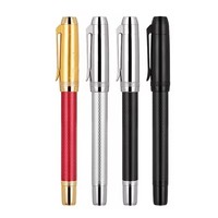 Stylo plume avec logo personnalisé lourd cadeau d'affaires de luxe couleur or et rouge avec gaufrage métal écriture signature stylo calligraphie