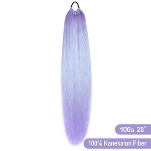 Colore <span class=keywords><strong>lavanda</strong></span> intrecciare i <span class=keywords><strong>capelli</strong></span> con tinsel, facile da indossare coda di cavallo intrecciata con tinsel - Product Image 2