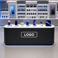 Vitrine de présentation de téléphones mobiles haut de gamme, meuble de boutique de luxe avec éclairage LED