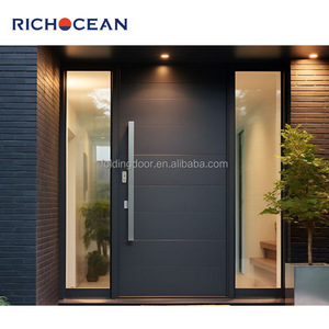 Richocean ประตูทางเข้าด้านหน้าหลักทำจากโลหะใช้ในครัวเรือนประตูบานเปิดบานพับอลูมิเนียมเพื่อความปลอดภัยภายนอกบ้าน - Product Image 5