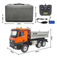 Camion benne RC Huina 1598 en métal à l'échelle 1:14 avec benne relevable, télécommande 2.4G, véhicule d'ingénierie, jouet de loisir