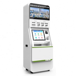Humanized Design Dual Screen 19''+29'' Capacitive Touch <b>External</b> <b>Speakers</b> Self-check Payment Report Card Scanning Kiosk - Product Image 1