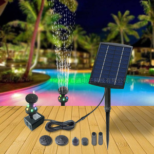 Solar Water Pump 8Mm Discharge Port Centrifugal Garden Fountain With Led Light Solar Powered Outdoor Landscape Water Feature - Product Image 3