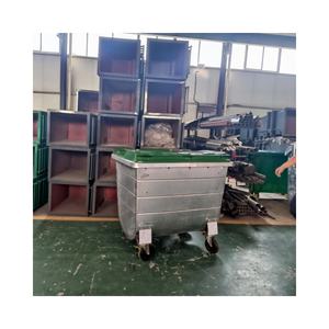 Poubelle extérieure en acier galvanisé résistante de rue conteneur de déchets mobile de chariot à grande capacité 1100 litres - Product Image 6