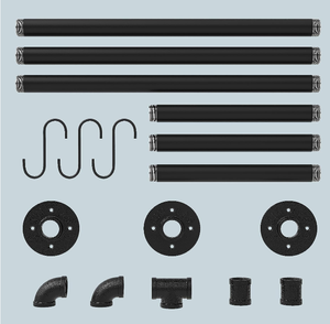 Công Nghiệp Ống Quần Áo Giá Với 3 Móc Treo Tường Giá Nhiệm Vụ Nặng Nề Sắt Thanh Quần Áo Treo Thanh Thanh Cho Phòng Giặt ủi - Product Image 4