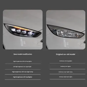 Ensemble de phares LED 12V pour Focus 15-18 avec feux de jour en cristal et clignotants séquentiels - Product Image 3