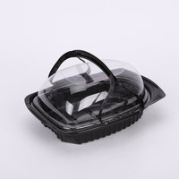 G48 Récipient à emporter jetable en plastique PP pour poulet rôti de canard au micro-ondes Poignée de boîte d'emballage transparente pour aliments jetables