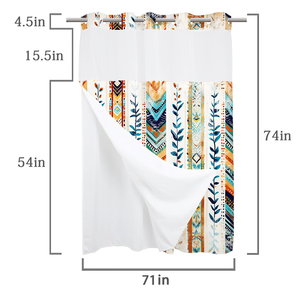 Cortina <span class=keywords><strong>de</strong></span> <span class=keywords><strong>ducha</strong></span> sin gancho para baño <span class=keywords><strong>de</strong></span> poliéster 100% impresa personalizada del fabricante Impresión digital <span class=keywords><strong>de</strong></span> diseño moderno y bonito - Product Image 3