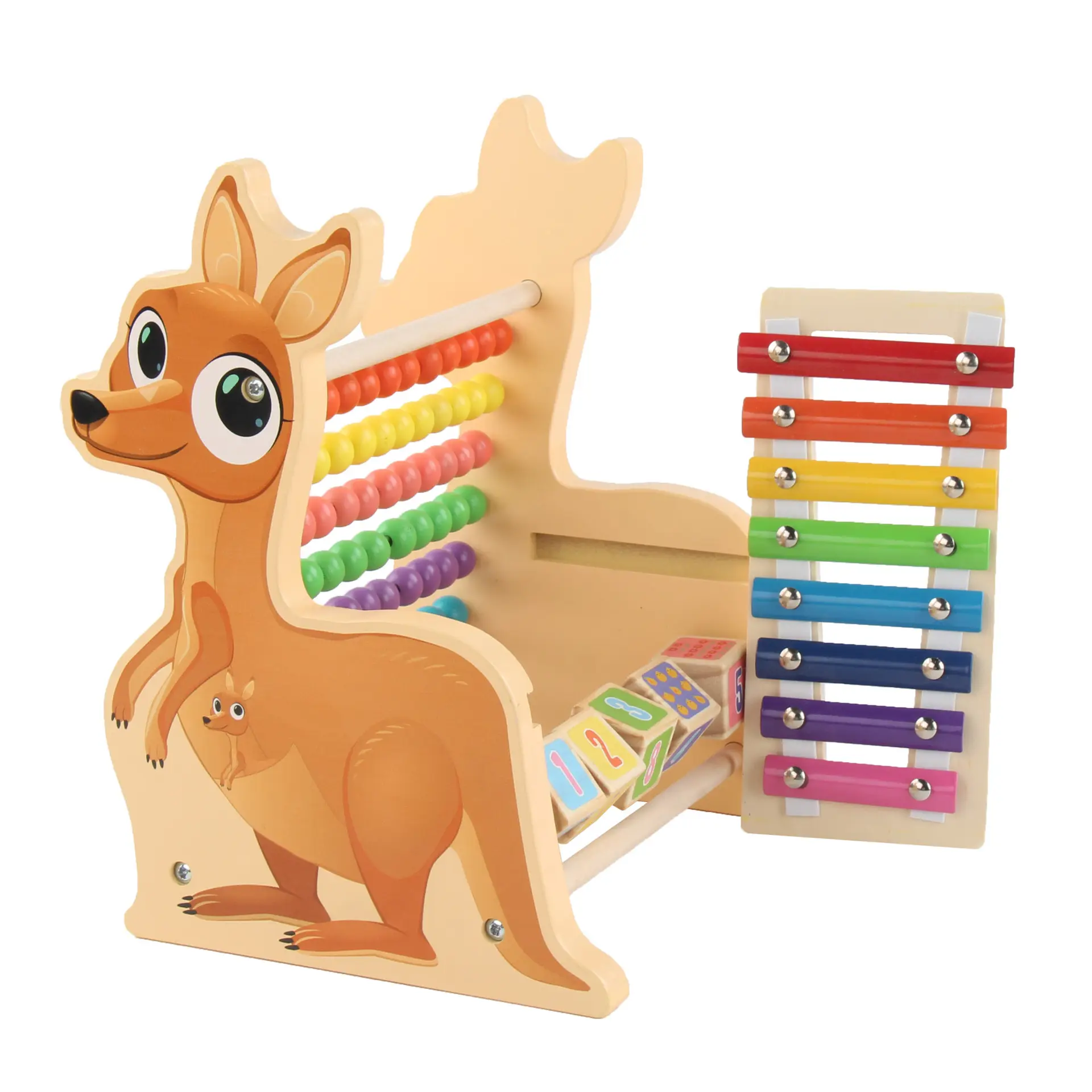Hot sell Kangaroo Xylophone Calculation Frame Montessori Funny Kids Math Learning Musical Instrument Educational Toys For kids