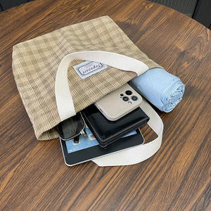 Bolso Tote para Mujer Topvosre, Color Caqui a Cuadros, Estilo Vintage, Gran Capacidad, Bolso Casual para Uso Diario, Verano 2025 - Product Image 2