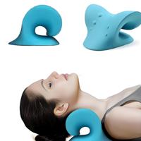 Oreiller de relaxation pour l'alignement de la colonne vertébrale, dispositif de traction cervicale, non toxique, inodore, soulagement de la douleur cervicale et des épaules, massage confortable et étirement