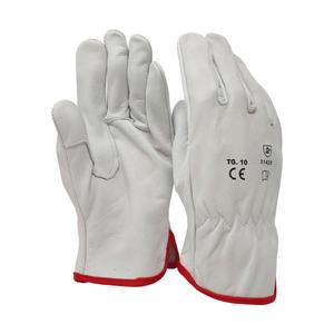 TTAKE Cowhide Grain Leather Safety Work Gloves Cut <b>Level</b> 11 Abrasion Resistant Unisex Construction Use Size 10 - Product Image 1